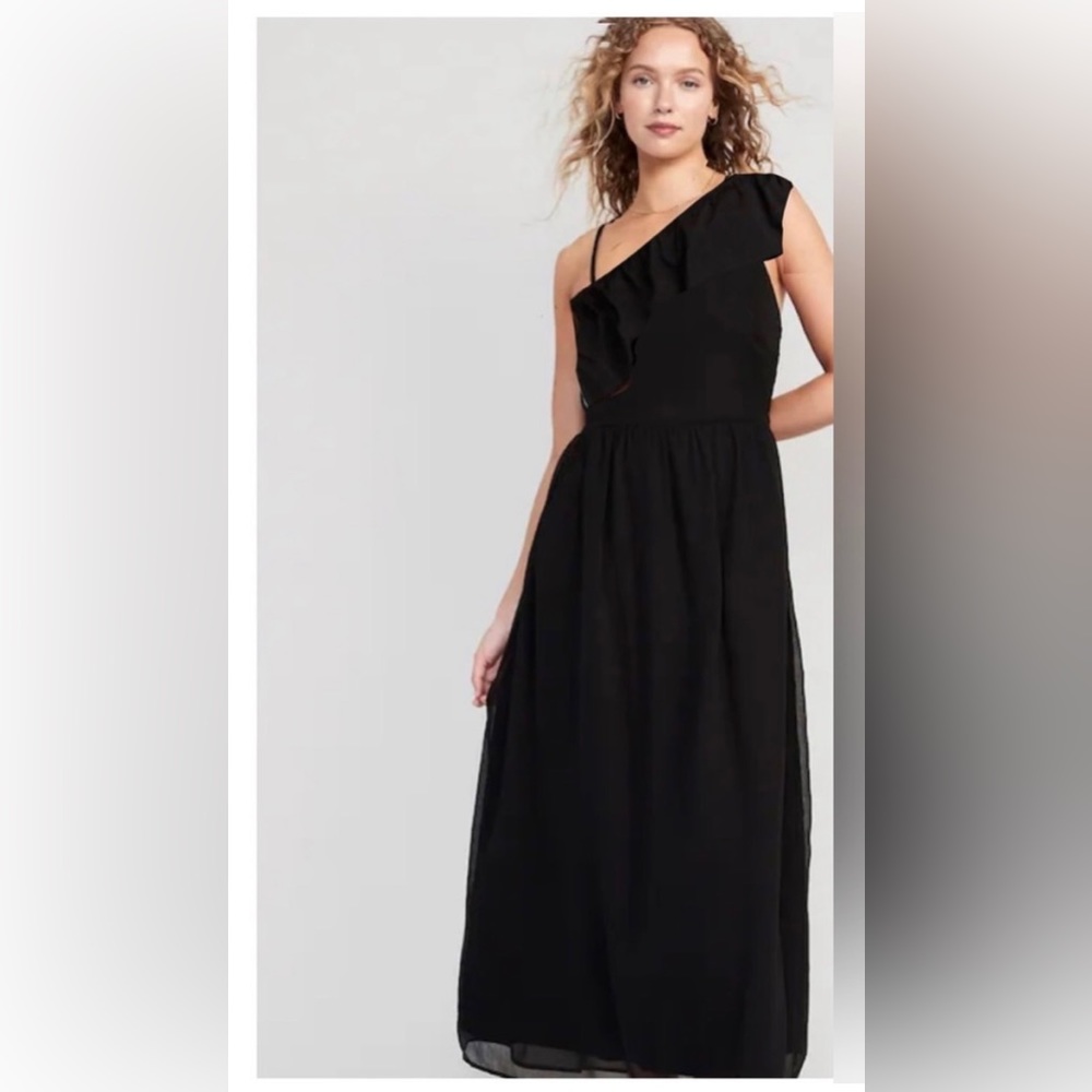 Fit & Flare One-Shoulder Maxi Dress sz M